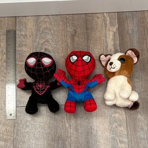 Ty Spider-Man and Puppy Plush Set - Black, Red, Blue, Brown